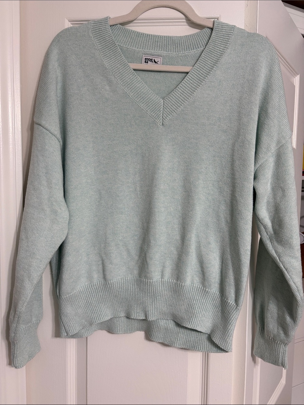 Eddie Bauer Women's V-Neck Sweater - Seafoam Green